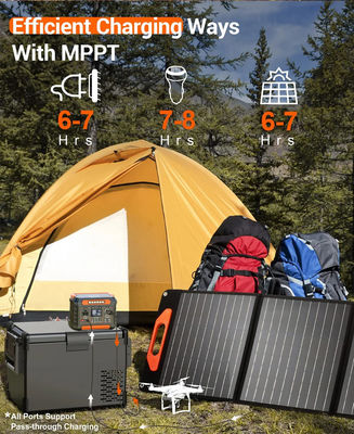 1x AC Pure Sine Wave Output Solar Power Supply with Flashlight and Lithium Ion Battery