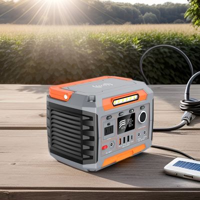 1x AC Pure Sine Wave Output Solar Power Supply with Flashlight and Lithium Ion Battery