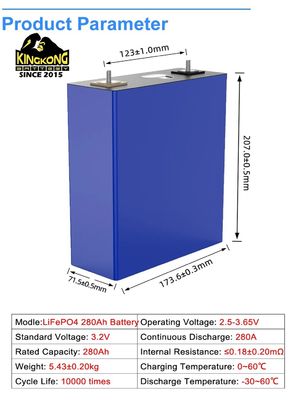 280Ah 314Ah Prismatic LiFePO4 Battery Cell