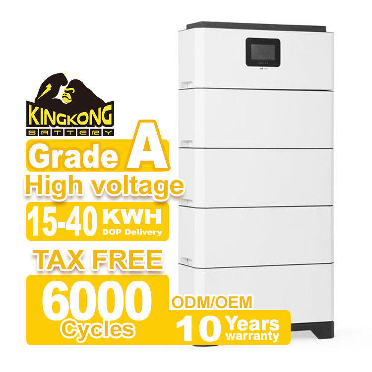 Hybrid Grid Connection Widely Matched Inverter LFP Modular Stacked High Voltage Battery Home Energy Storage System 15-40