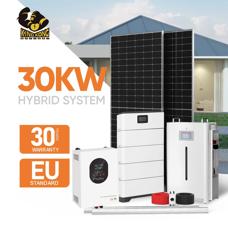 Solar Panel Complete Photovoltaic System 5KW 10KW 20KW 30KW Household Full Roof Installation, Off Grid Solar System Hybrid Power