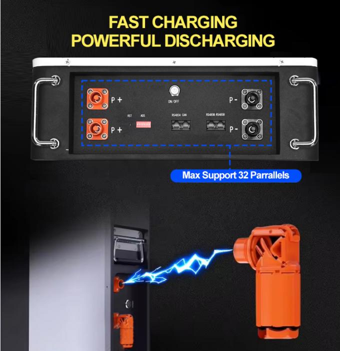 Hybrid Grid Powerwall Lifepo4 Home Battery 48V 200ah 10Kwh 51.2v 300ah ...