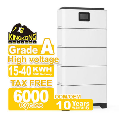 Hybrid Grid Connection Widely Matched Inverter LFP Modular Stacked High Voltage Battery Home Energy Storage System 15-40
