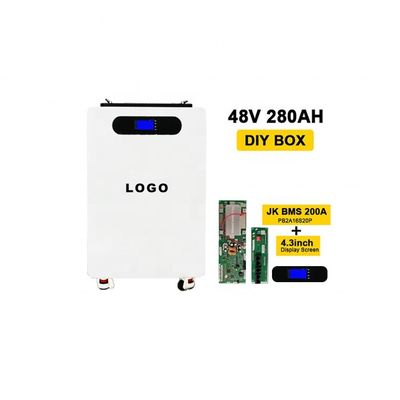 280Ah Vertical Battery DIY Battery Box with Wheels and White Metal Stand Up Case