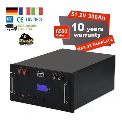 OEM 51.2V 15Kwh Solar Inverter LFP4 LiFePO4 Battery Pack 48V 300Ah for Parallel Max 32 Parallel